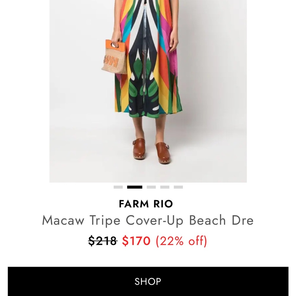 FARM Rio Macaw Tripe Multicolor Cascade Maxi Coverup (2023) - Picture 7 of 7